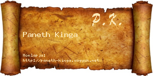 Paneth Kinga névjegykártya